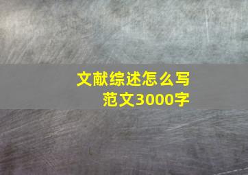 文献综述怎么写 范文3000字